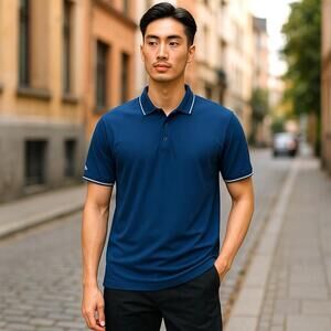 Antigua Men's Size 3XLT Navy Blue Short Sleeve Polo Shirt New